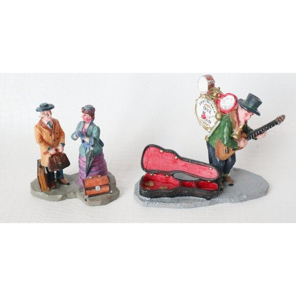 7 Vintage Dept 56 Lemax Christmas Village Figures & Bottle Brush Christmas Tree - Picture 5 of 9